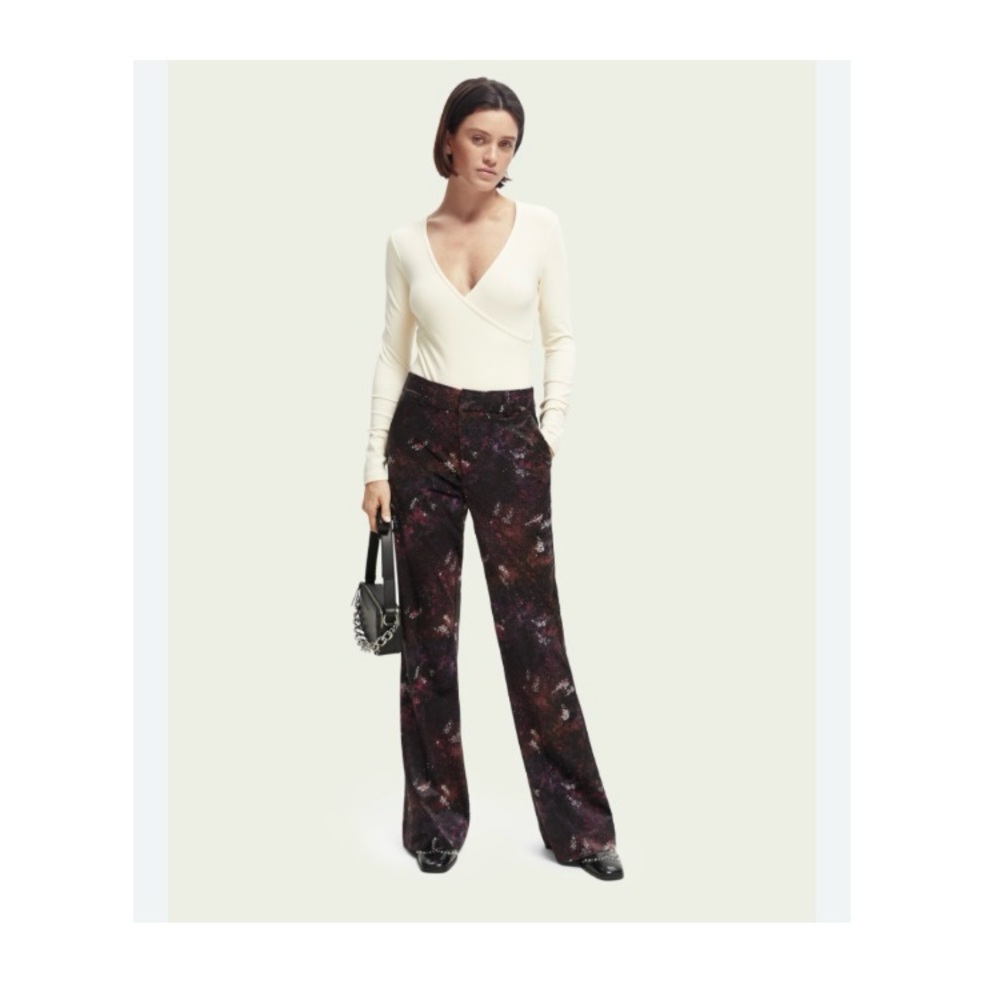 SCOTCH AND SODA VELVET HIGH-RISE VELVET FLARED PANT SIZE 25